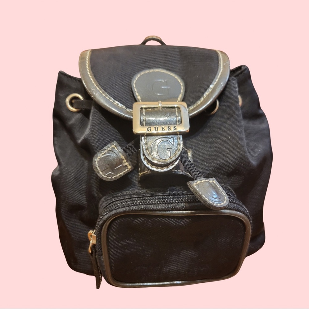 Guess Black Backpack with Front Pocket